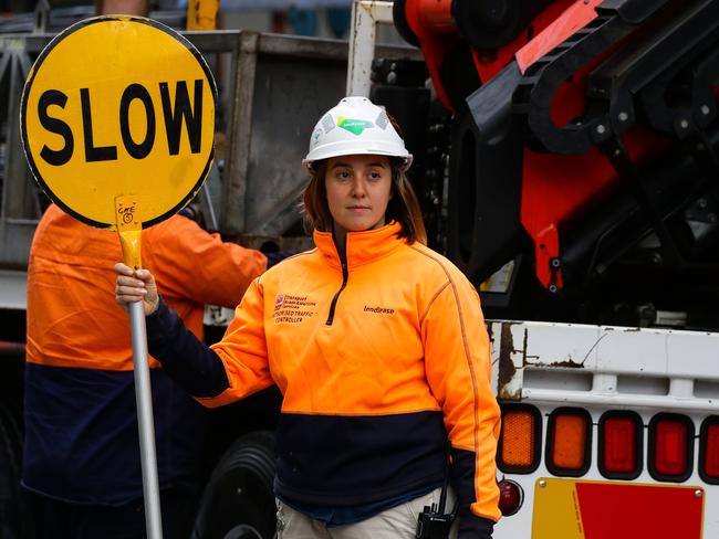 SYDNEY, AUSTRALIA - NewsWire Photos JUNE 01, 2021: A view of tradies working on a site in the CBD in Sydney, Australia. Picture: NCA NewsWire / Gaye Gerard