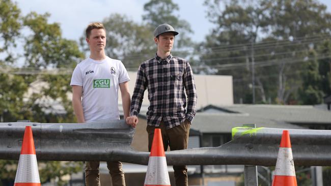 Michael Wilson and Chris Wilson from Tallai saved a man who had a seizure in his truck at Nerang while driving. Picture Glenn Hampson