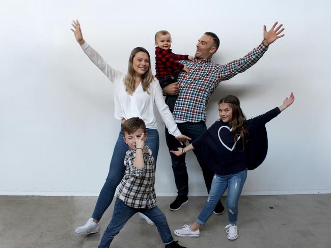 Steve 'Commando' Willis with his four children; Brianna, Ella, Jack and Axel.