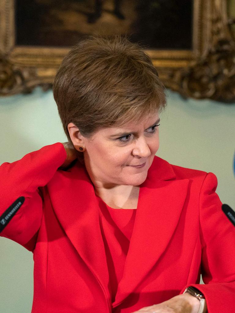 Nicola Sturgeon announcing her resignation less than a month later. Picture: AFP