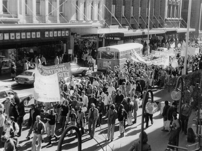 The 1978 Mardi Gras and Gay Solidarity Group protests. Picture: Australian Lesbian and Gay Archives