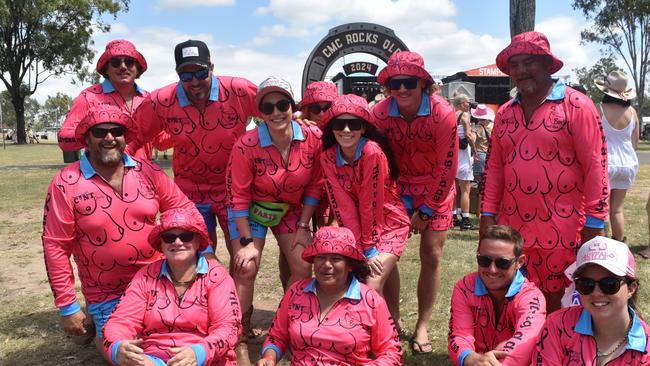 The Breast Cancer Awareness crew at CMC Rocks 2024. Picture: Aaron Goodwin