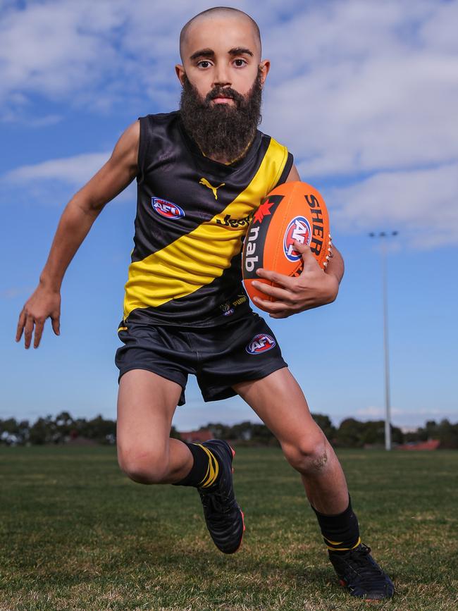 Jake as his favourite player, Bachar Houli. Picture: Wayne Taylor