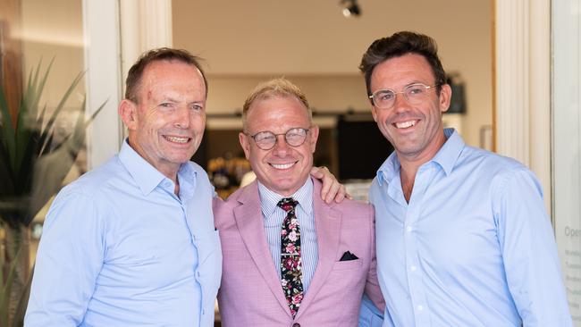 Tony Abbott, a Liberal supporter and Liberal Party candidate for Spence Daniel Wild in Gawler this month. Picture: Tim Joy