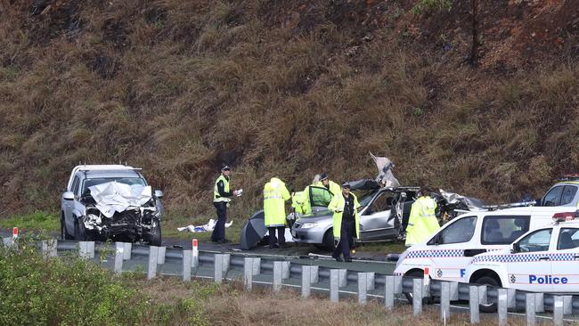 Scenes of a fatal crash at Advancetown in The Gold Coast Hinterland. Photograph: Jason O'Brien