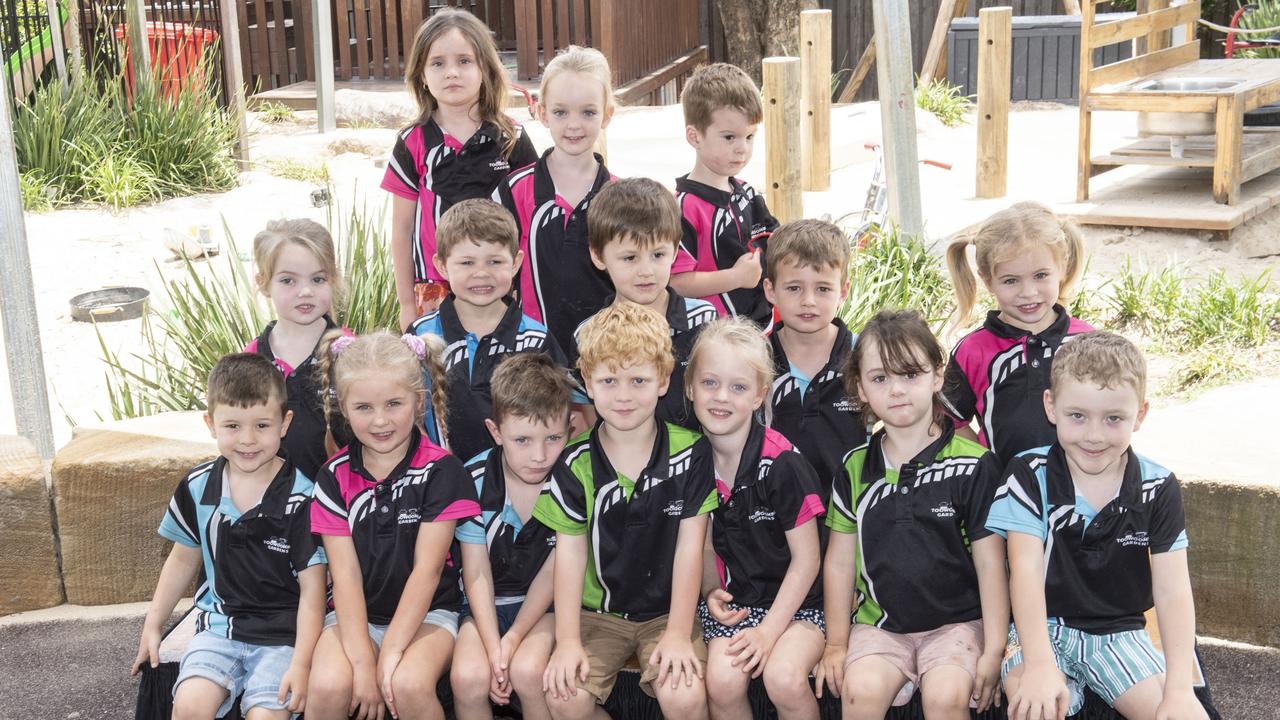 (Back from left) Melody, Ivy and Alex. (Middle from left) Payton, Levi, Kash, Lincoln and Brooklyn. (Front from left) Henry, Layla, Angus, Reid, Olivia, Eliot and Archer. Toowoomba Gardens Early Learning Centre. Monday, December 6, 2021. Picture: Nev Madsen.