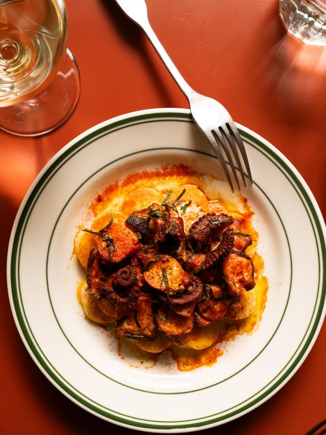 Slow-cooked and marinated octopus with potato, aioli and paprika. Picture: Supplied