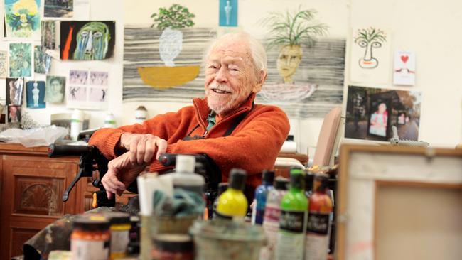 Guy Warren, 102, won the Archibald Prize in 1985, and in 2021, when he was 100, was the subject of that year's Archibald winner. Picture: Jane Dempster/The Australian.