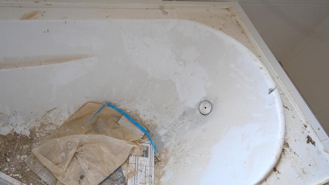 A wrecked bath. Pictures: Penny Stephens