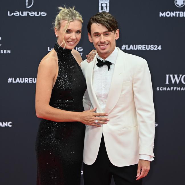 Katie Boulter and Alex de Minaur attend the red carpet at the 2024 Laureus World Sport Awards in Madrid, Spain.