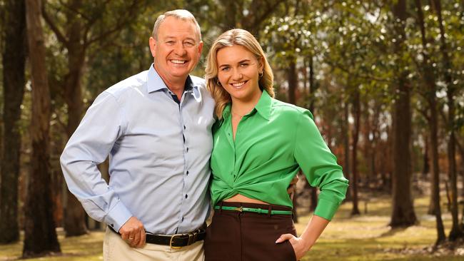 Steve Titmus with Ariarne Titmus ahead of Father's Day. Picture: Zak Simmonds