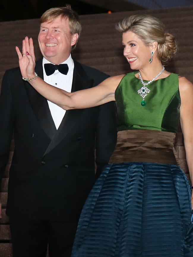 The King and Queen were all smiles outside the Opera House. Picture: David Moir/Getty Images