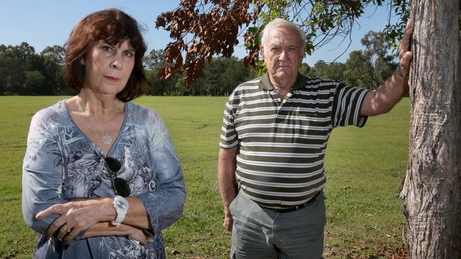 Residents Maureen and Brian Armiger are not happy with Moreton Bay Regional Council’s plans to sell a huge parcel of land. Picture: Chris Higgins