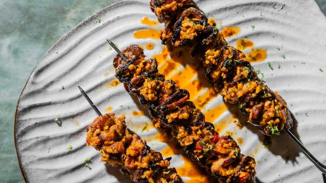 Pork belly skewers by Lennox Hastie. Photo: Nikki To