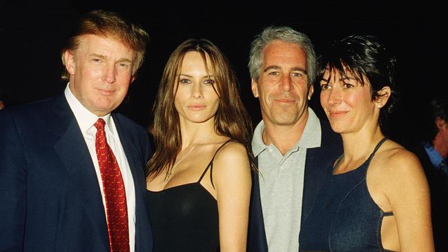 From left, Donald Trump and future wife Melania Knauss, Jeffrey Epstein and Ghislaine Maxwell pose together at the Mar-a-Lago club, Palm Beach, Florida, February 12, 2000. Picture: Davidoff Studios/Getty Images