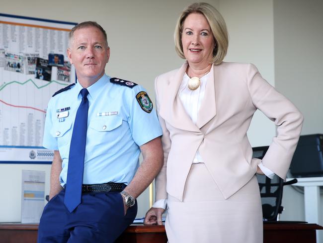 NSW Police Commissioner Mick Fuller an report author Elizabeth Broderick. Picture: Sam Ruttyn