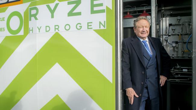 Andrew Forrest is calling for more government funding but when will hydrogen become practicable? Picture: Annabel Moeller