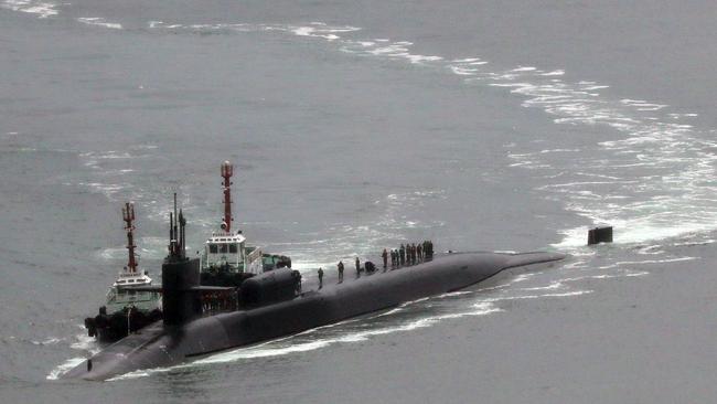 Nuclear-powered submarine USS Michigan in South Korea in 2017. Picture: AFP