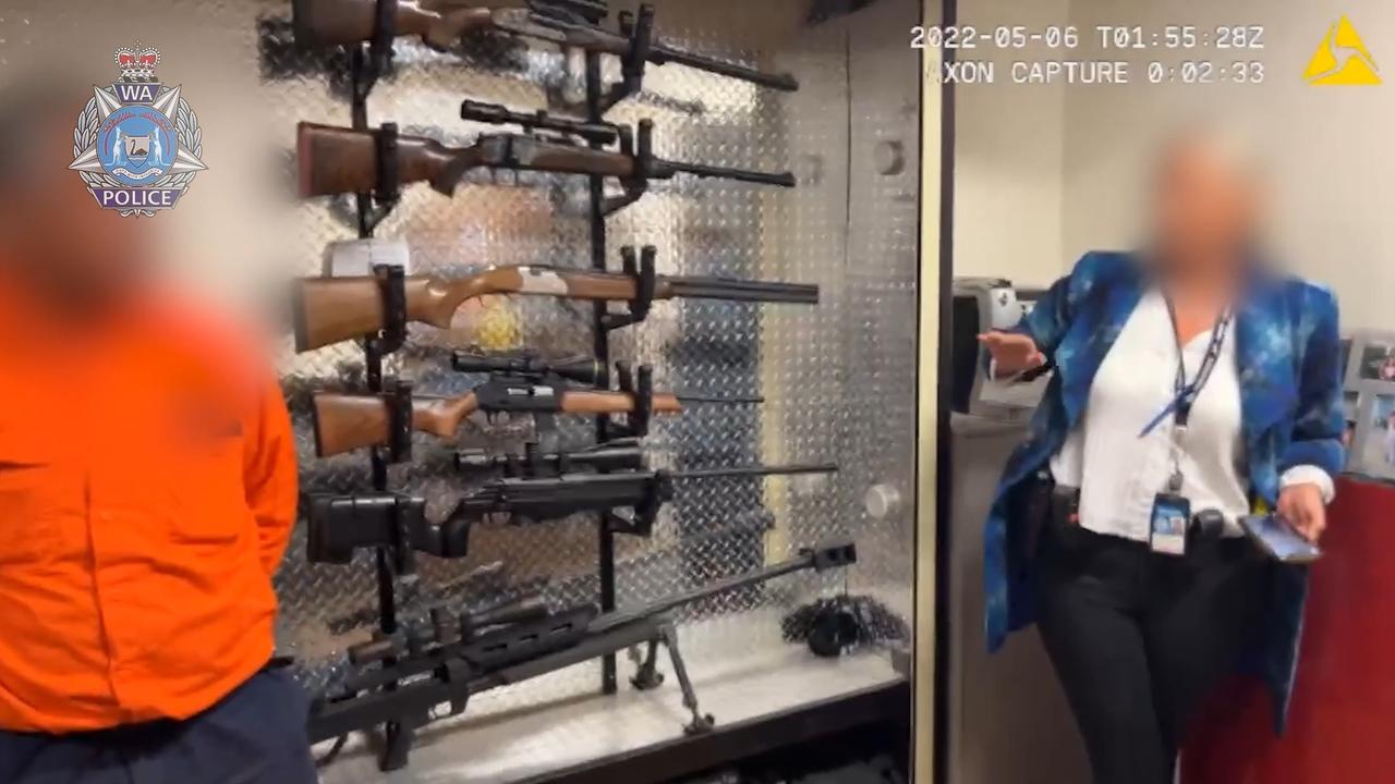 Some of the guns seized from the High Wycombe home that were hidden in an underground bunker.