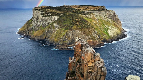 Tasman Island viewed from The Blade, Cape Pillar, Tasmania, Australia