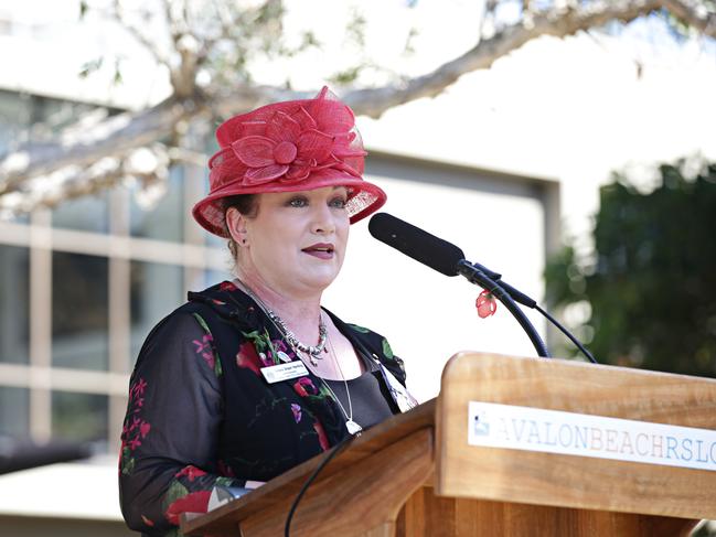 Tamara Sloper-Harding, pictured speaking at an Avalon RSL Anzac Day service, received a “brushing” scam parcel. Picture: Adam Yip