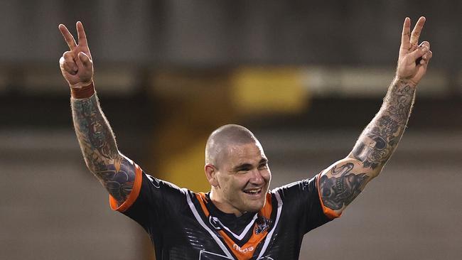 Russell Packer will walk away from the NRL following 12 seasons, including 33 games at the Tigers. Picture: Cameron Spencer/Getty Images