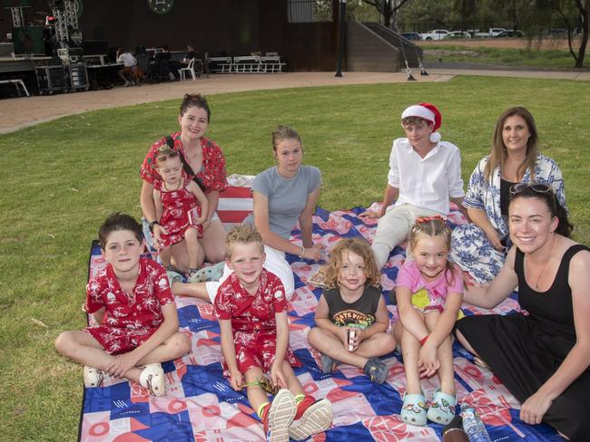 Ruben Allford, Scarlett Allford, Lizzy Allford, Charlotte Hogan, Will Hogan, Zaley Hogan, Danielle Hogan, Dulcey Braybrook, Randy Braybrook, Tobias Allford. Mildura Christmas Carols 2024. Picture: Noel Fisher