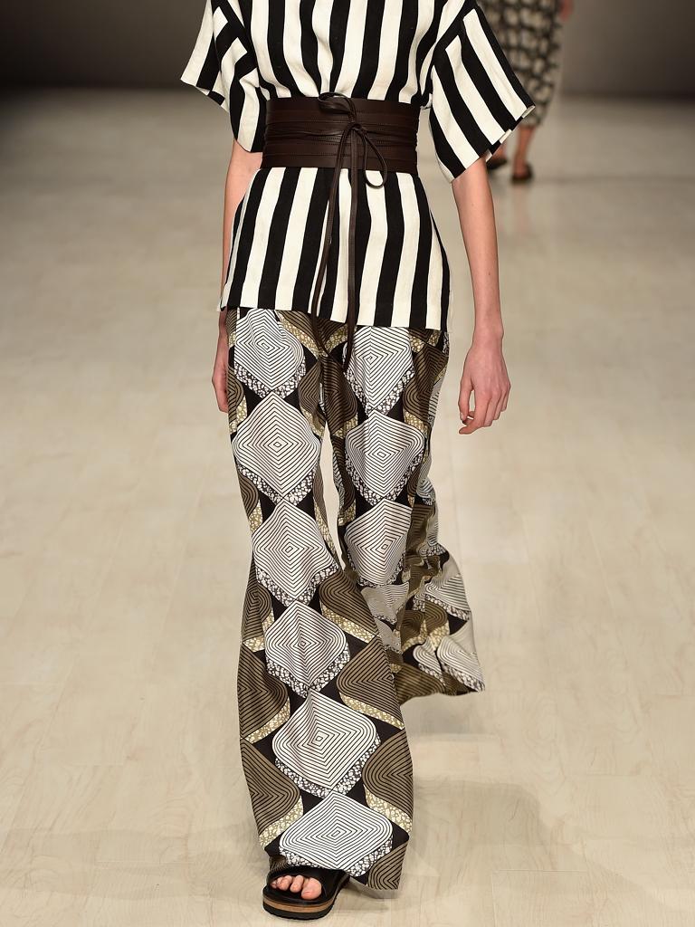 A model walks the runway during the Lee Mathews show at Mercedes-Benz Fashion Week Australia 2015. Picture: Getty