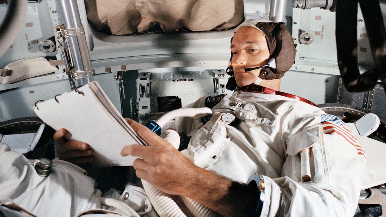 Michael Collins training inside the command module for the Apollo 11 mission. Picture: NASA