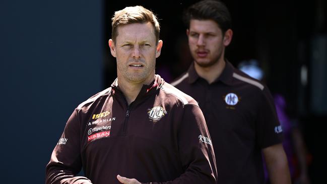 Hawthorn coach Sam Mitchell laughed off any suggestion that he was trying to poach Harley Reid. Picture: Quinn Rooney/Getty Images