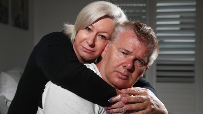 Andy Rewell and his wife Kyla at their Maudsland home. Mr Rewell wants more to be done to protect his former colleagues. Picture: Glenn Hampson