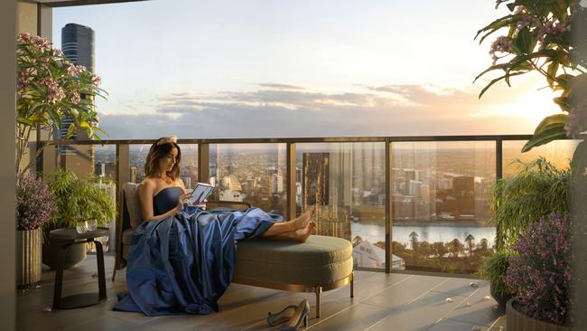 The sleek skyscraper will soar 64 storeys above the streets of Brisbane.