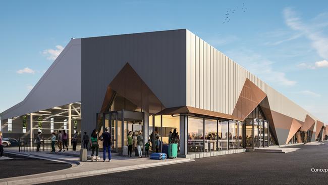 An artist’s impression of the new Spirit of Tasmania terminal in Geelong.