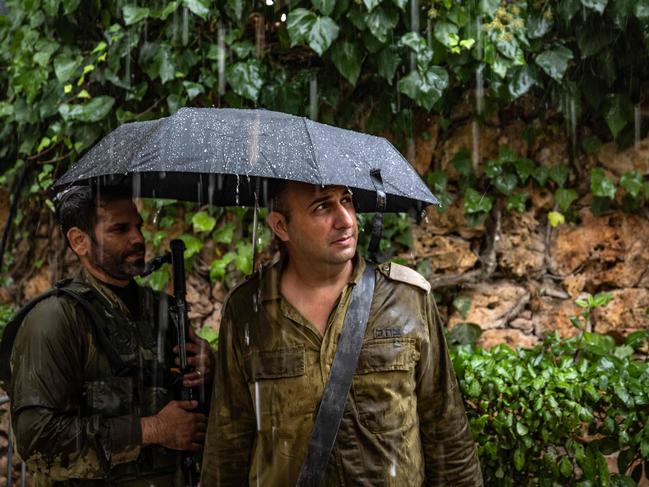 Israeli soldiers attend the funeral of a fellow soldier in Jerusalem amid the ongoing battles between Israel and the Palestinian group Hamas. Picture: Fadel Senna/AFP