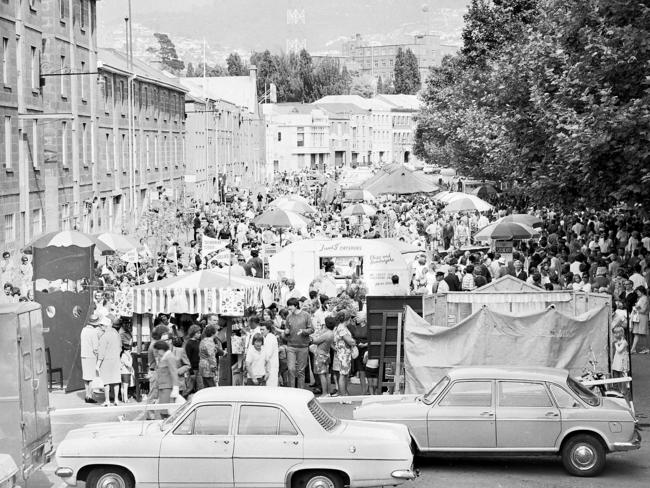 The first Salamanca Market in 1972.