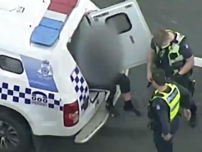 Three teenagers have been charged after a police pursuit  across Melbourne’s east and northwest suburbs on October 8, 2020. Picture: Nine News