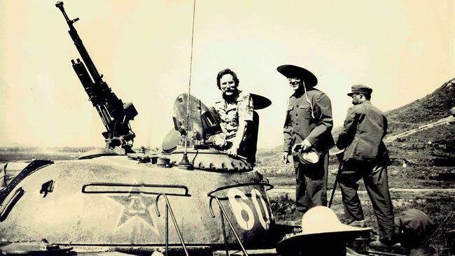 Paul Dibb (L) visiting the 6th Army at Badaling near Beijing, August 1978. The first visit to China by a declared senior intelligence officer. Picture: Supplied