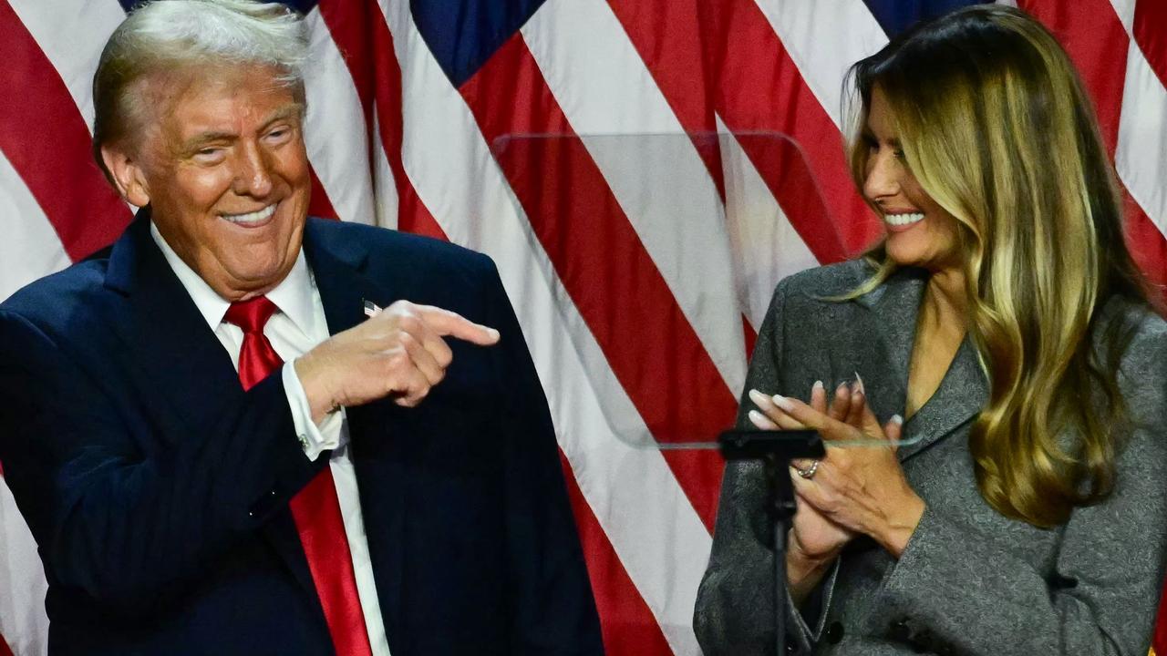 Donald and Melania Trump on election night. Picture: Jim Watson/AFP