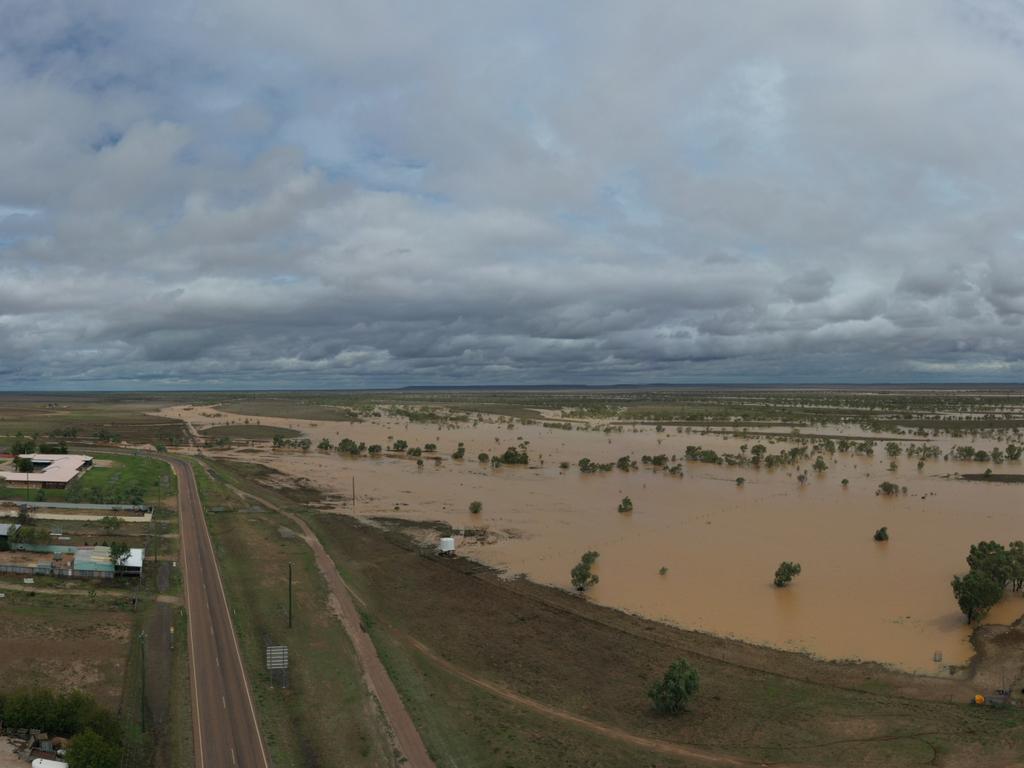 Floodwaters around Winton. Picture: Brendon Meredith/Winton Shire Council