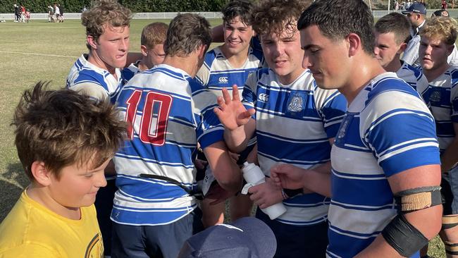 Nudgee's First XV rugby boys.