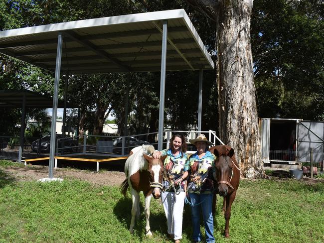 Mackay Riding for the Disabled president Rebecca Sharp and vice president Ros Ferguson are excited about the new hoist that will allow people in a wheelchair to ride horses. Picture: Madeleine Graham