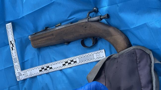 Police conducting a search near a Highfields property that was the scene of a siege allegedly found a loaded sawn-off .22 rifle on January 19, 2023.