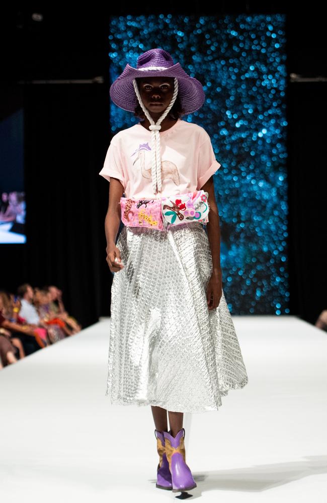 2024 Country to Couture at the Darwin Convention Centre showcases hand-designed First Nations fashion. Picture: Pema Tamang Pakhrin