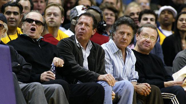 Actors Jack Nicholson, Gary Shandling and Dustin Hoffman with Michael Ovitz. Picture: Getty Images.