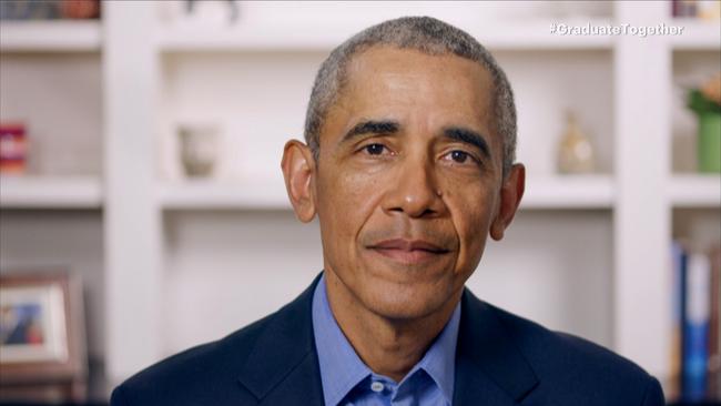 ‘Leave behind all the old ways of thinking that divide us,’ Barack Obama tells the High School Class of 2020 on Sunday. Picture: Getty Images