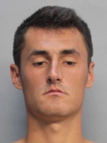In 2015, Tomic was arrested in Miami for resisting arrest and trespassing. Picture: Supplied