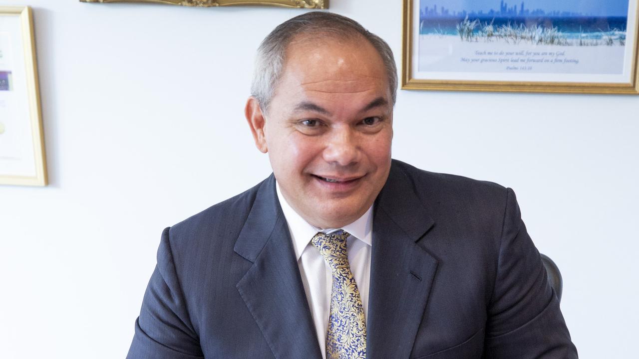 Gold Coast Mayor Tom Tate bringing down the council budget for the year. Pic Tim Marsden