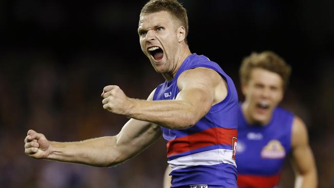 Jake Stringer celebrates a goal. Picture: Michael Klein