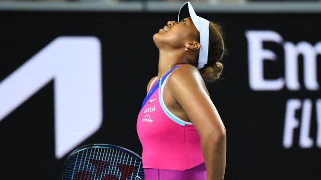 It was a tough night for Naomi Osaka. Picture: AFP Images