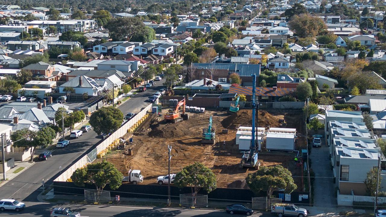 Work continued at the site on Tuesday afternoon. Picture: Brad Fleet.